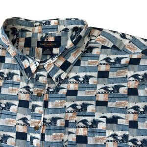 Canyon‎ Ridge 5XL Button Up Shirt American Flag Eagle Print Patriotic